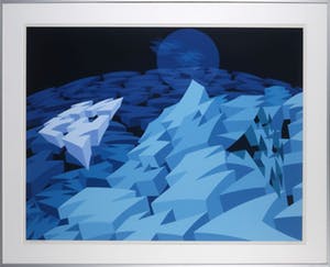 Hans Klaui - Zeefdruk, Abstract landschap - Ingelijst (Groot) kopen? Bied vanaf 35!