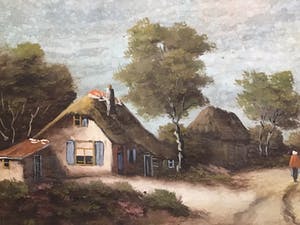 Teunis Ooms - Landschap met boerderij en boerin kopen? Bied vanaf 20!