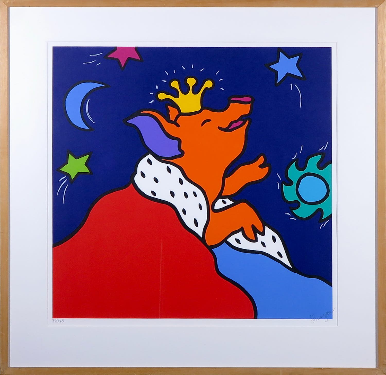 Shunyam - Zeefdruk, My Favourite Star - Ingelijst verkocht voor € 40!