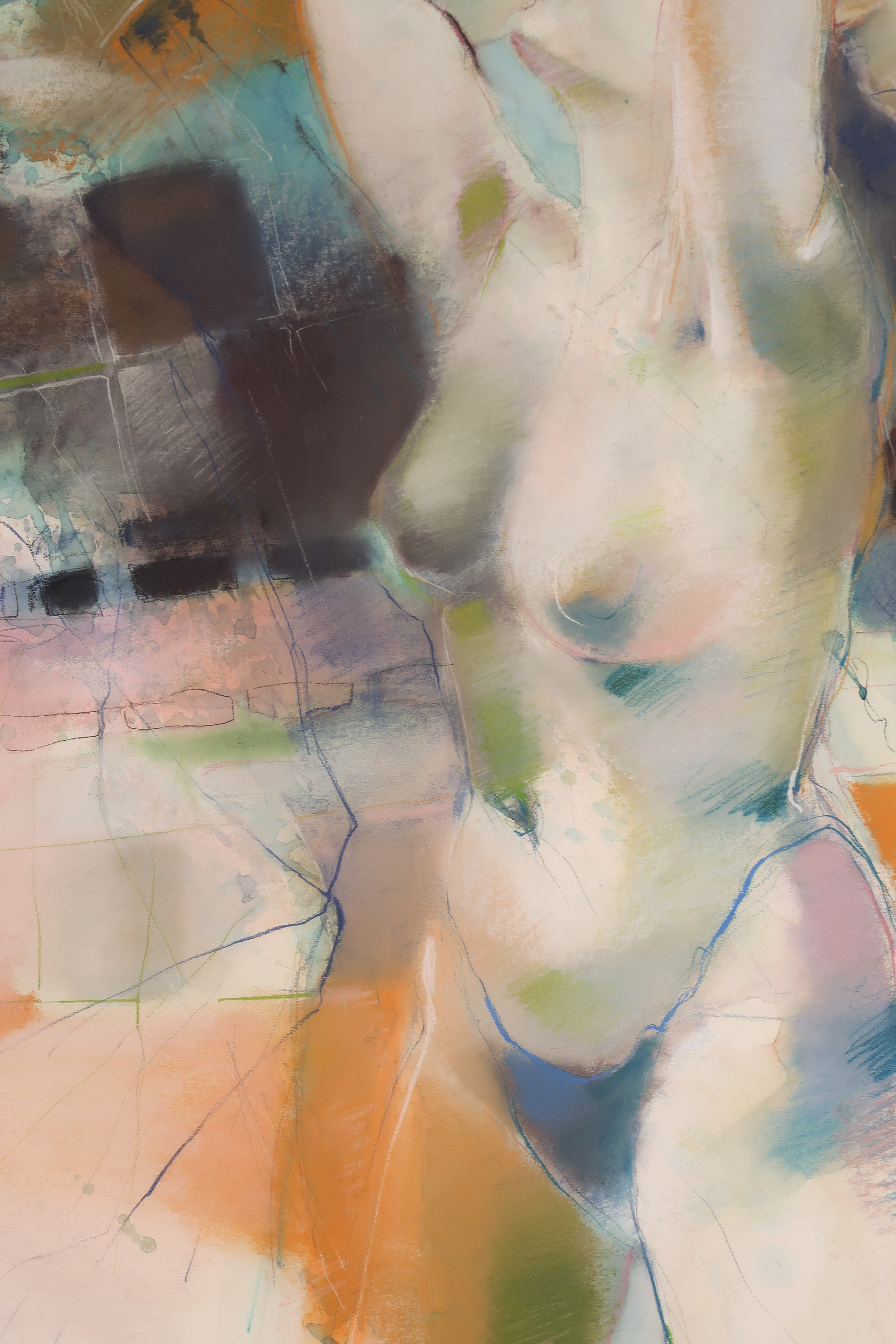 Marion van Nieuwpoort - Aquarel en krijt op papier, Zonder titel - Ingelijst kopen? Bied vanaf 1!