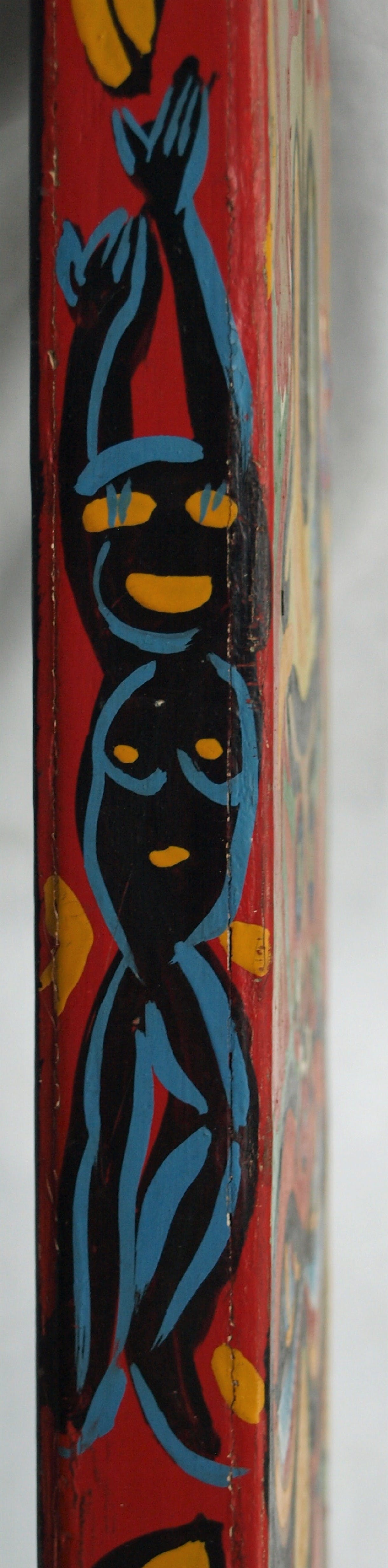 Niet of onleesbaar gesigneerd - Olieverf op houten frame , “Totempaal” – 68 cm hoog  kopen? Bied vanaf 1!