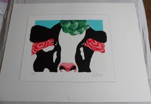 Engelien Kooy - Engelien Kooy - Zeefdruk. Titel, "LES VACHES III ". kopen? Bied vanaf 20!