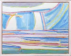 Paul Overhaus - Olieverf op doek, Uitzicht - Ingelijst verkocht voor € 60!