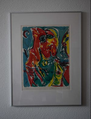 Carl-Henning Pedersen - Litho - Compositie met figuren - 1985 kopen? Bied vanaf 250!