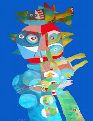 Peter Nieuwendijk - Ladybird with fish verkocht voor € 350!