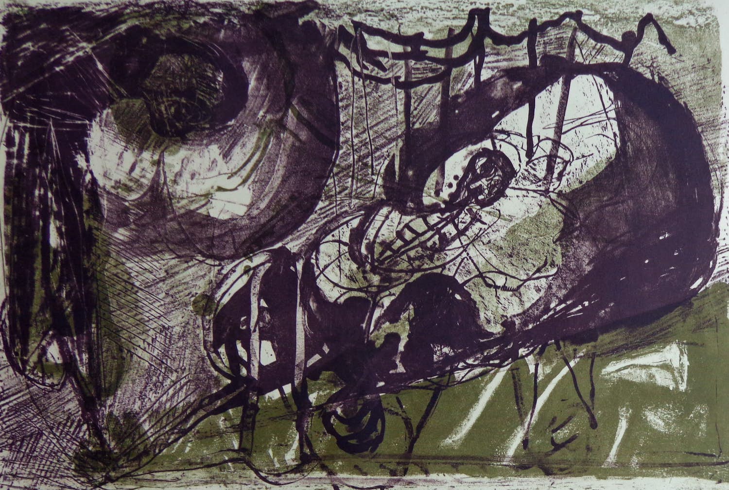 Walter Libuda - DIE VRIESSCHEL / KLEURLITHO / 50x66cm / SIG / 1991 verkocht voor € 40!