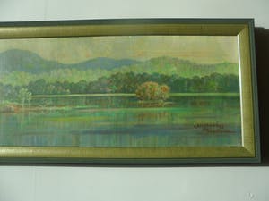 Omar Basalmah - Panorama rond Telaga Patengan, olieverf op doek kopen? Bied vanaf 40!