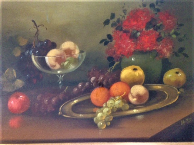 Tilly Moes - Stilleven: bloemen en fruit kopen? Bied vanaf 75!