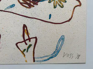 AcheterJan Voss - handgesigneerde kleurenlitho | 'Sans titre' | 1978 (Prent 190 Serie 12A)? Enchérissez de 65!