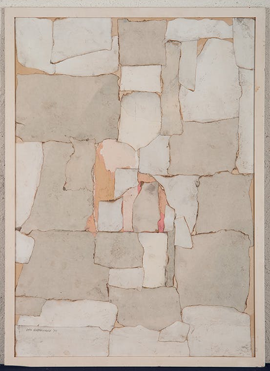 Otto Hetterscheid - Collage van verschillende papiersoorten op karton - Zonder titel kopen? Bied vanaf 28!