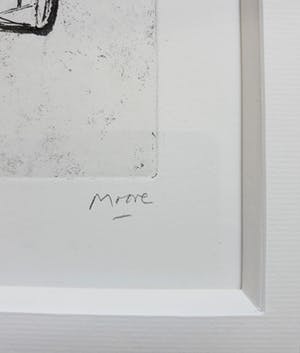 Henry Moore - Three Motives, ets (prachtig ingelijst) kopen? Bied vanaf 550!