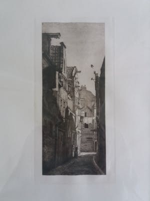 Niet of onleesbaar gesigneerd - Ets van straatje kopen? Bied vanaf 1!