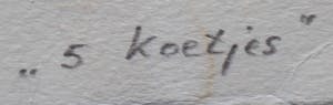 Wilfred Voet - Ets: "5 koetjes" - 1964 kopen? Bied vanaf 50!