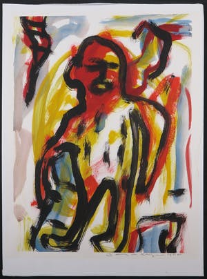 Barney de Krijger - Twee gouaches, Bodybuilding en Theaterspeler kopen? Bied vanaf 1!