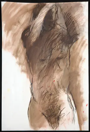 Franscz Witte - Gemengde techniek op papier, Staand mannelijk naakt kopen? Bied vanaf 1!