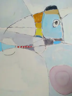 Niet of onleesbaar gesigneerd - Abstract en intrigerend (vrij groot) werk in olieverf kaufen? Bieten Sie von 1!