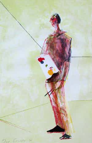 Constant - Ingelijste litho: Man met schildersprent verkocht voor € 395!