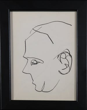 Siep van den Berg - Lot van drie tekeningen, Vier gezichten - Ingelijst kopen? Bied vanaf 35!