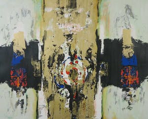 Hans Vanhorck - Zeefdruk, Axis Mundi - Ingelijst (Groot) kopen? Bied vanaf 60!