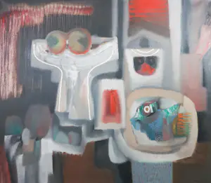 Marius de Leeuw - Olieverf op doek, Fruitschaal - Ingelijst kopen? Bied vanaf 150!