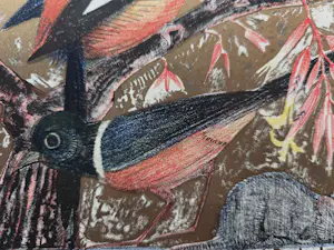 Leo Visser - Vogels en een muis. Kalenderblad. kopen? Bied vanaf 49!