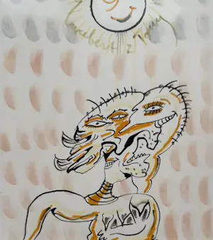 Lucebert - Gemengde techniek op papier | 1989 (UNIEK WERK) kopen? Bied vanaf 500!