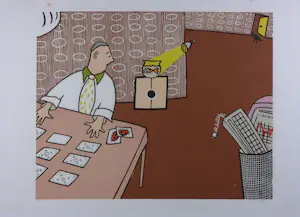 Arjenne Fakkel - Zeefdruk, De zaak - Ingelijst kopen? Bied vanaf 35!