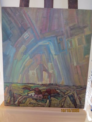 Leendert Stam - Landschap met boerderijen kopen? Bied vanaf 100!