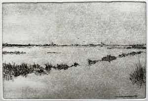 Jan Delfgaauw - onbekend landschap verkocht voor € 25!