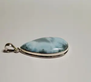 Nieuwe zilveren Hanger met druppel vormige Larimar kopen? Bied vanaf 65!