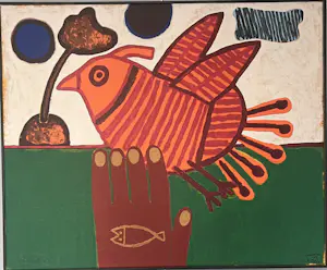 Corneille - Ingelijste zeefdruk op doek Oiseau Libre - Cobra - EA 9/13 kopen? Bied vanaf 800!