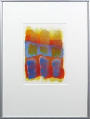 Tineke Looman - Olieverf op canvaspapier, Green dreams above blue sky - Ingelijst kopen? Bied vanaf 10!