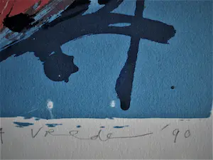 Anton Vrede - Kleurrijk express. Litho - Koe en Tijger - kleine oplage (50)- mooi ingelijst kopen? Bied vanaf 1!