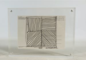 Sol LeWitt - Tekening in Oost-Indische inkt op ansichtkaart kopen? Bied vanaf 1!