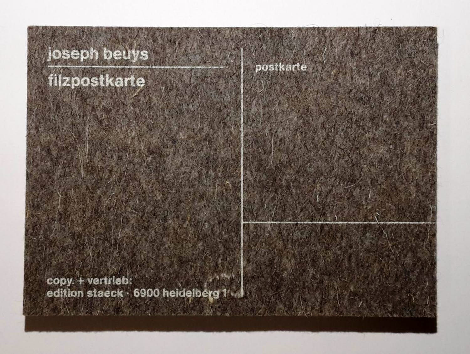 Joseph Beuys - Filzpostkarte kopen? Bied vanaf 20!