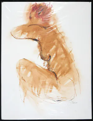 Franscz Witte - Gemengde techniek op papier, Vrouwelijk zittend naakt kopen? Bied vanaf 1!