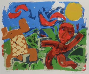 John Lie a Fo - Zeefdruk, Manulu - Ingelijst kopen? Bied vanaf 35!