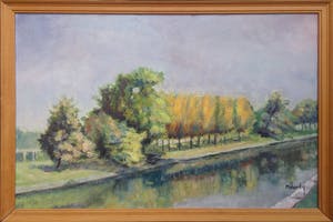 Niet of onleesbaar gesigneerd - Canal - impressionistisch schilderij Frans kopen? Bied vanaf 1!