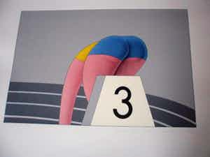 Marinus Fuit - kleuren zeefdruk - 'Atlete in startblok' verkocht voor € 50!