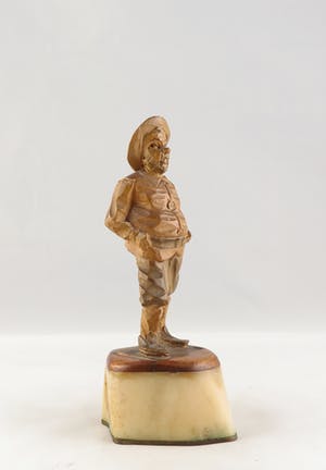 Niet of onleesbaar gesigneerd - Hout en been, Don Quichot en Pancho kopen? Bied vanaf 10!