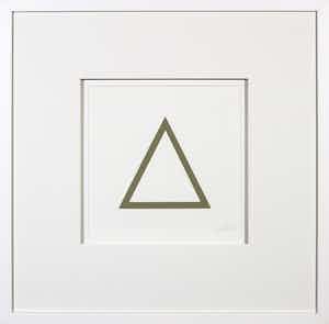 Sol LeWitt - Zeefdruk uit de serie 'Five Geometric Figures in Five Colors' - Ingelijst verkocht voor € 450!