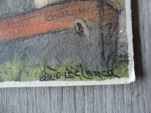 Louis Leclercq - 2 tekeningen/Aquarel. Huisje aan de Rotte kopen? Bied vanaf 40!