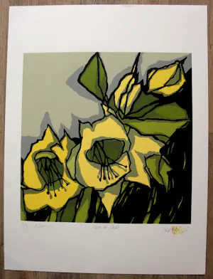 Fon Klement - Boardsnede: "copie de fleurs" - 1998 kopen? Bied vanaf 125!