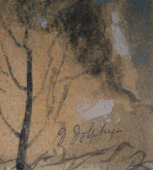 Denis Dolphijn - impressie van een ommuurde boomgaard kopen? Bied vanaf 65!