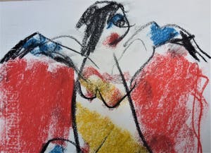 Anton Heyboer - Vrolijke kleurige danseres kopen? Bied vanaf 175!