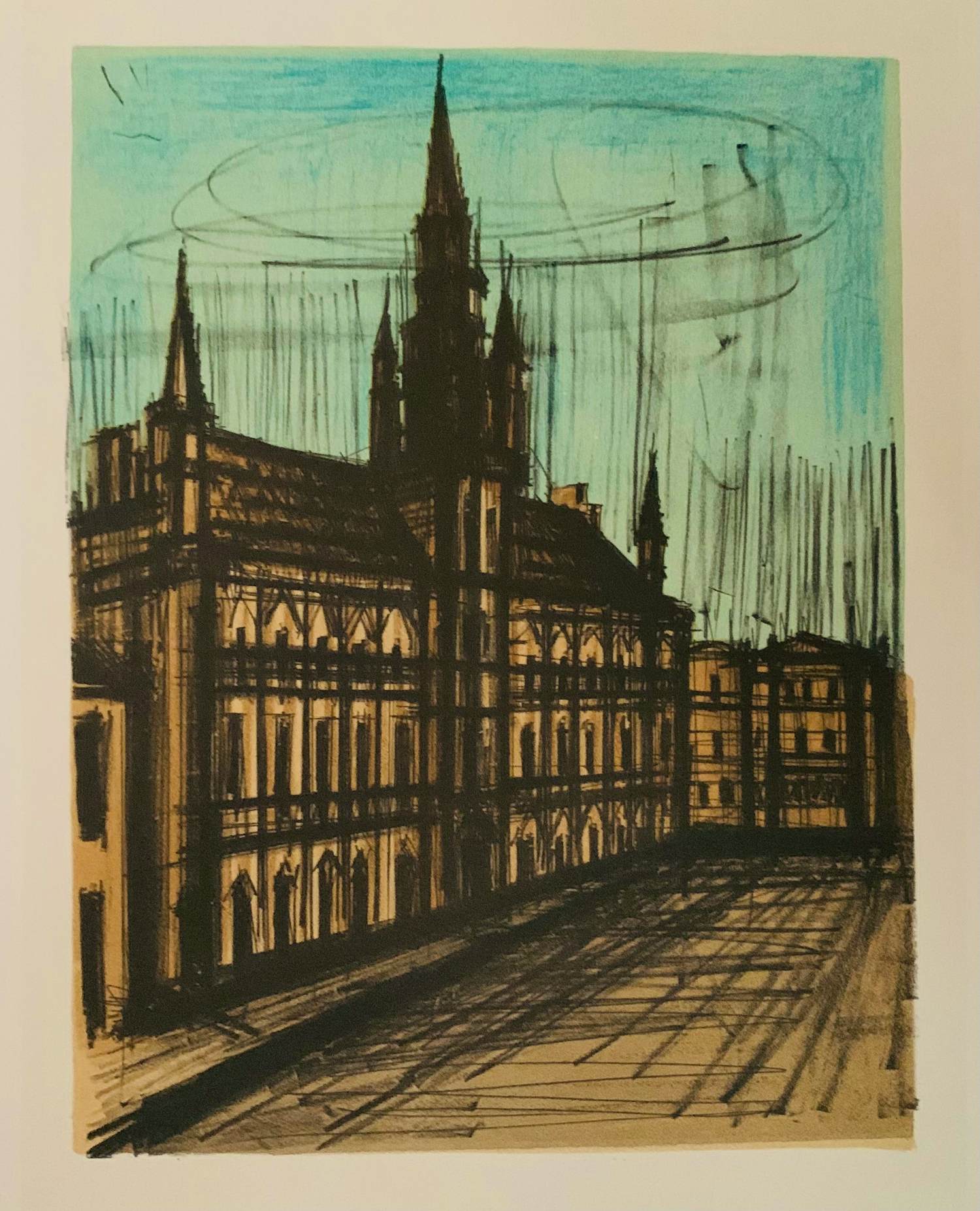 Bernard Buffet - Brussels City Hall. Lithografie. kopen? Bied vanaf 29!