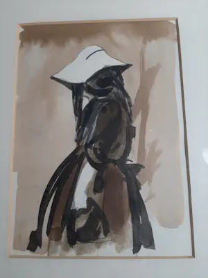 Cees Bantzinger - Aquarel, 4 portreten van mensen kopen? Bied vanaf 40!