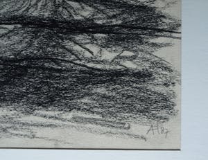 Niet of onleesbaar gesigneerd - Ingelijste tekening , Zonder titel – 1987 - gesigneerd kopen? Bied vanaf 1!