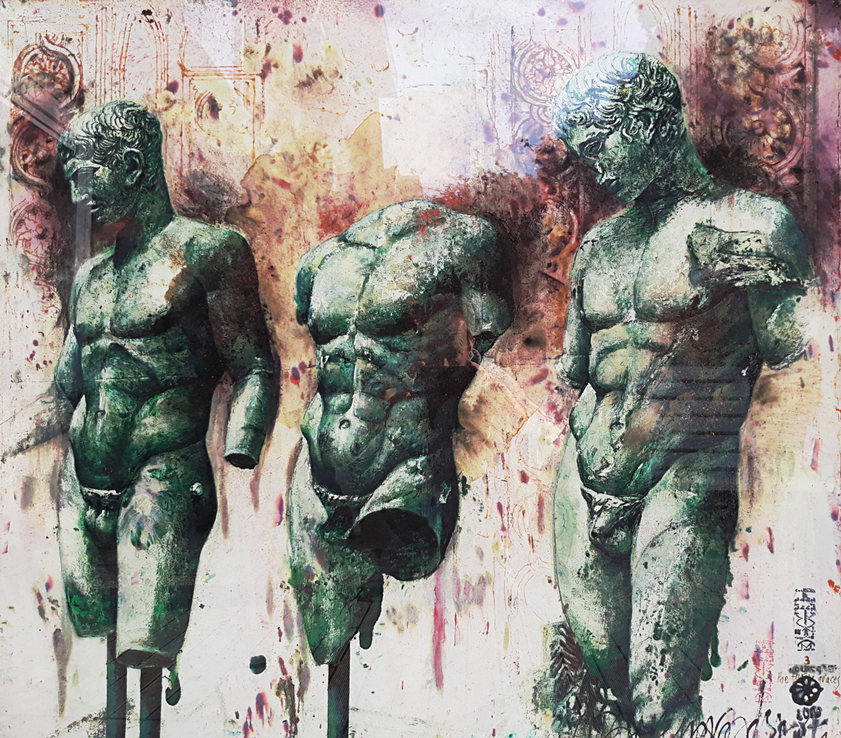 Gerti Bierenbroodspot - The three graces, litho (mooi ingelijst, zeer groot) kopen? Bied vanaf 325!