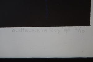 Guillaume Le Roy - Compositie zwart en rood-Barth lijst- Zeer groot! / Handgesign. / kleine oplage kopen? Bied vanaf 315!